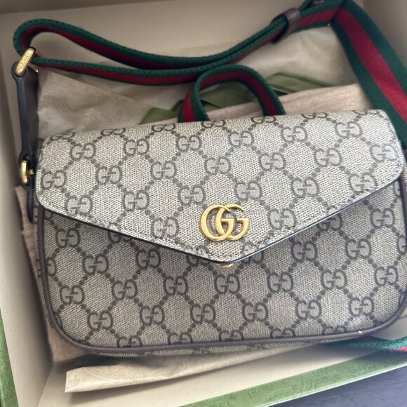 Gucci Handbags - Gucci Ophidia leather-trimmed printed coated-canvas shoulder bag